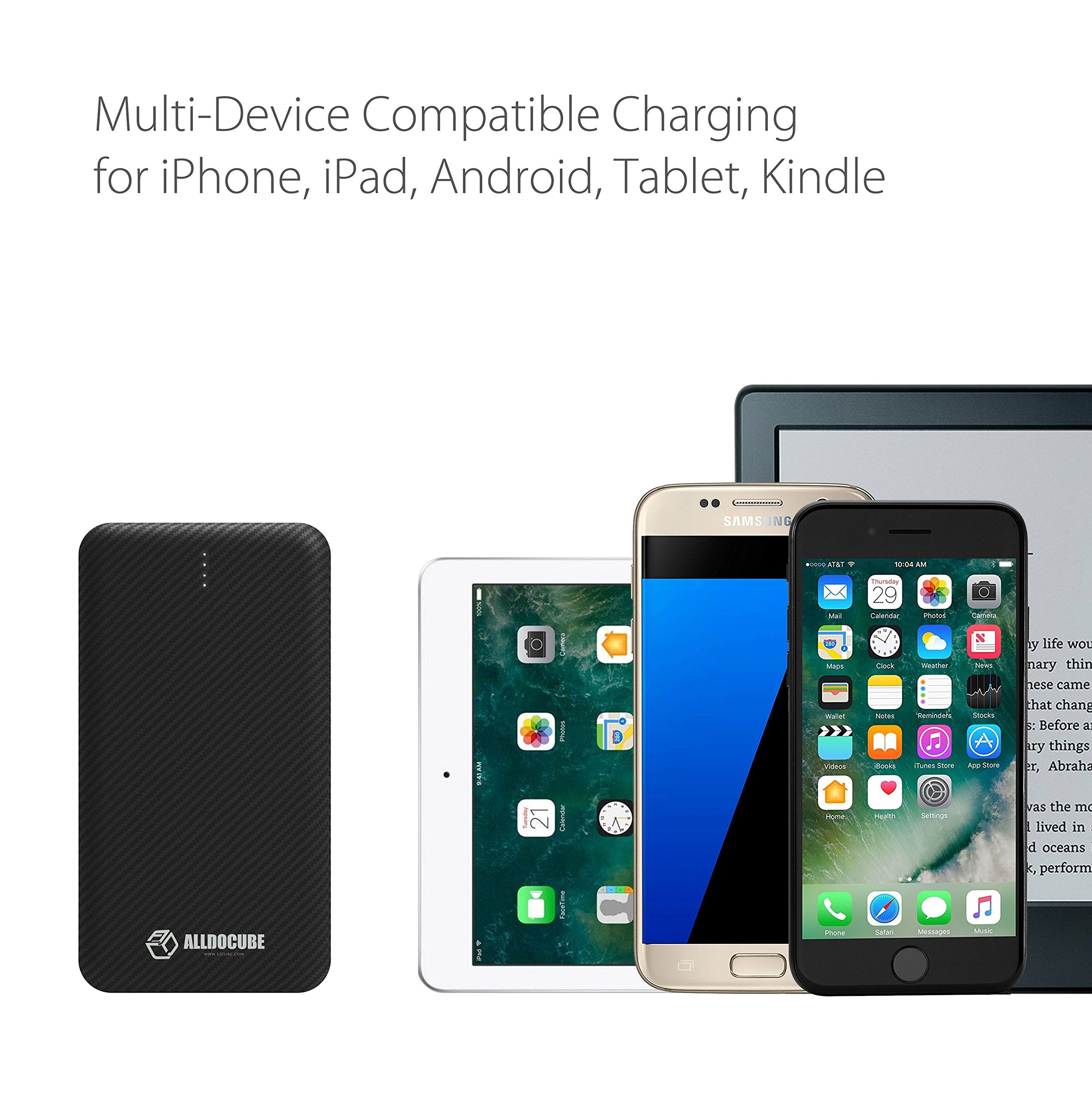 ALLDOCUBE E102 Power Bank 10000mAh External Battery 5V 2A for iPhone iPad Samsung HTC Huawei Sony