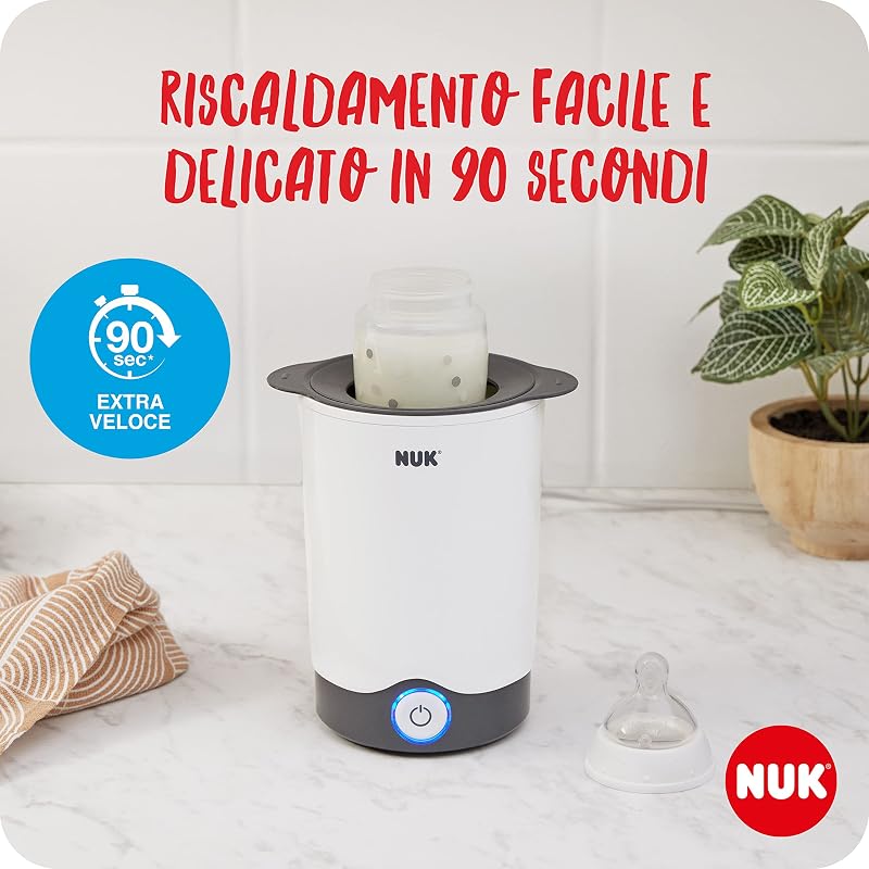 Thermo Express scaldabiberon | Riscalda delicatamente cibi liquidi e pappe in 90 secondi | Spegnimento automatico | Cestello estraibile per una semplice rimozione | Spina europea a 2 poli