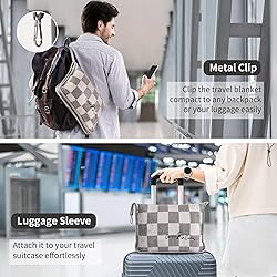 Travel Blanket (Checkered Taupe) - Extra Long