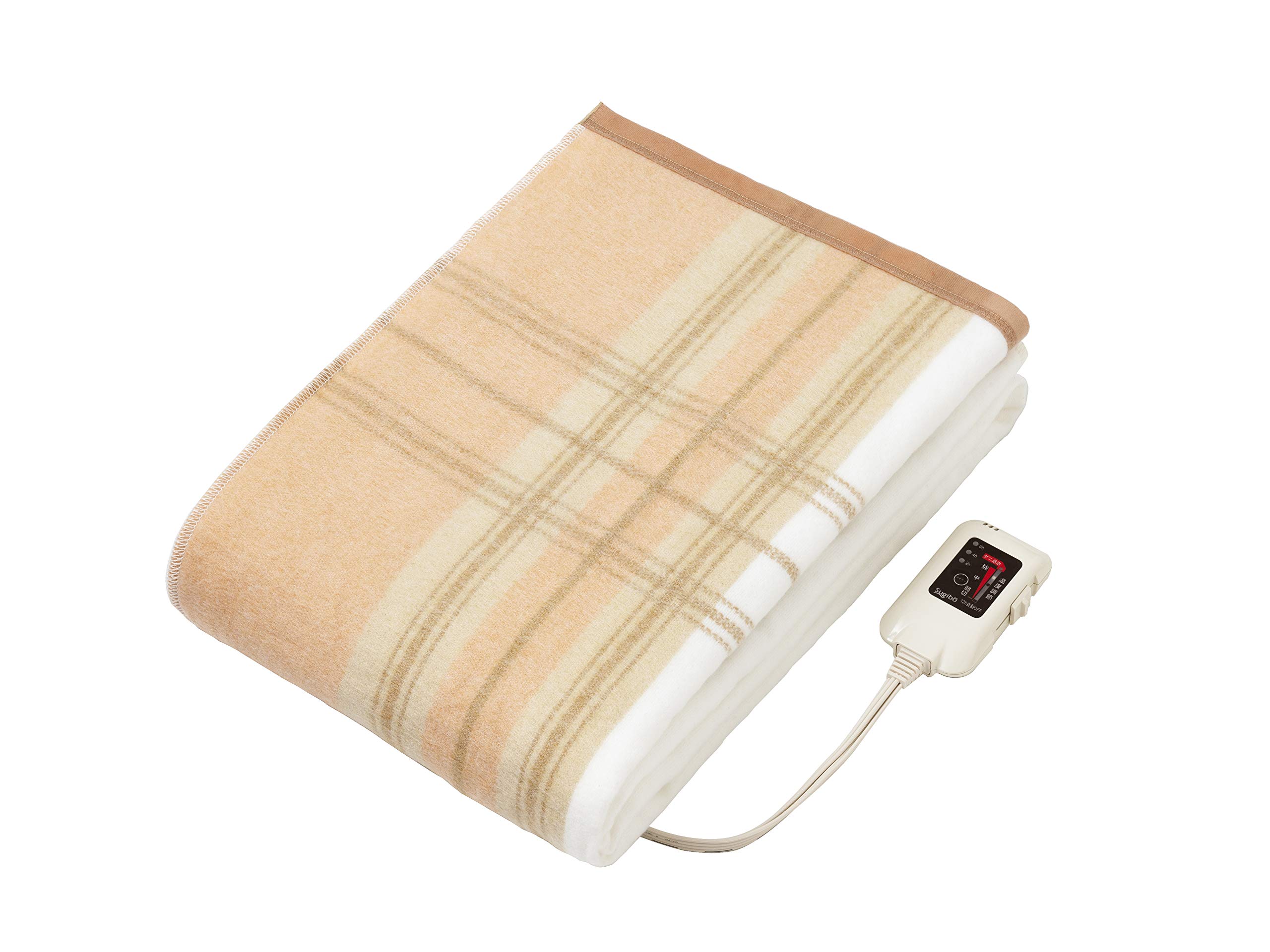 Sugibo(スギボー) 電気毛布 掛敷兼用 日本製 切り忘れ防止タイマー付き 丸洗いOK 頭寒足熱 ダニ退治 室温センサー スライド式無段階温度調節 188×130cm スタンダードサイズ SB-K203商品画像