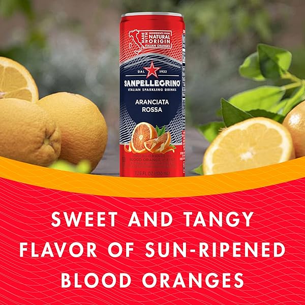 SANPELLEGRINO ITALIAN SPARKLING DRINK ARANCIATA ROSSA, SPARKLING ORANGE AND BLOOD ORANGE BEVERAGE, 11.15 FL OZ (PACK OF 24)