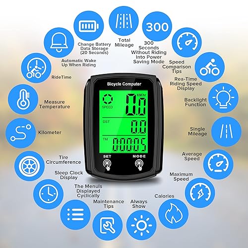 Bicycle Speedometer Bicycle Distance Tracker Bike Mph Tracker