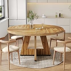 LITTLE TREE Round Dining Table for 4-6 People, 47