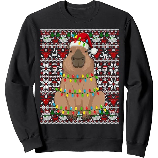 Sweat-shirt à Capuche Funny Capybara Christmas - Motif Capybara Drôle Pour Les Fêtes - Taille XS Unisexe