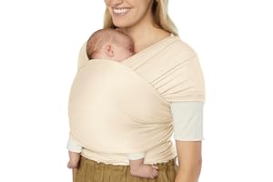 Ergobaby Sustainable Knit Aura Baby Carrier Wrap for Newborn to Toddler (3-11 kg), Cream