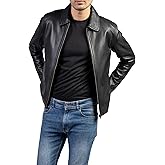 Jild Polo Collar Premium Leather Jacket Men - Old School Classic Style Everyday Wear Real Lambskin Mens Leather Jacket