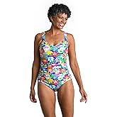 Maxine of Hollywood Womens Over The Shoulder Shirred One Piece Swimsuit