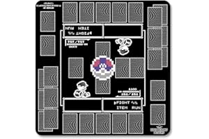 ELLIE DANG DESIGNS Playmat Designed for The Pokemon Trading Card Game (TCG) - Large 24 inch x 24 inch Playing Field - Stitched Edges - Rubber Anti-Slip Base (Retro Inspired Design)