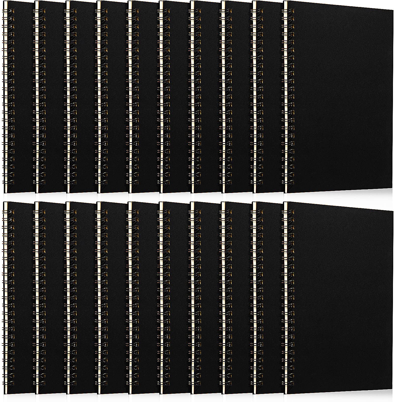Photo 1 of Eersida 20 Pack A5 Spiral Notebook College Ruled Spiral Notebook Bulk 5.5 x 8.3 Inch Hardcover Notepads Lined Travel Writing Journal Notepad, 50 Sheets 100 Pages(Black)