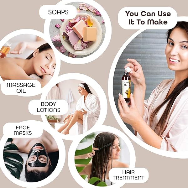 CASTOR OIL PURE CARRIER OIL – COLD PRESSED CASTOR OIL FOR ESSENTIAL OILS MIXING NATURAL SKIN MOISTURIZER BODY & FACE, EYELASH CASTER OIL, EYELASHES EYEBROWS LASH & HAIR GROWTH SERUM (4 OZ)