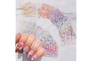 NAMREC 30 Sheets Flower Nail Stickers for Nail Art Colorful 3D Self Adhesive Daisy Nail Decals Spring Summer Nail Art Stickers Cute Floral Nail Design Decoration Accessories for Women and Girls