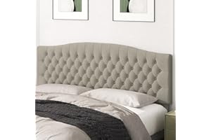 Befurtori King Headboard Only, Upholstered Headboard King for Adjustable Bed Linen Tufted Calking Size Wall Mounted Head Board with Solid Wood Legs Head Board, Linen