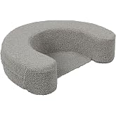 ECR4Kids SoftZone Cozy Sit-Up Support Ring Baby Floor Pillow, Grey | Soft foam, plush sherpa cover, GREENGUARD Gold Certified, 4 months +, lightweight, stability for infant/toddler development