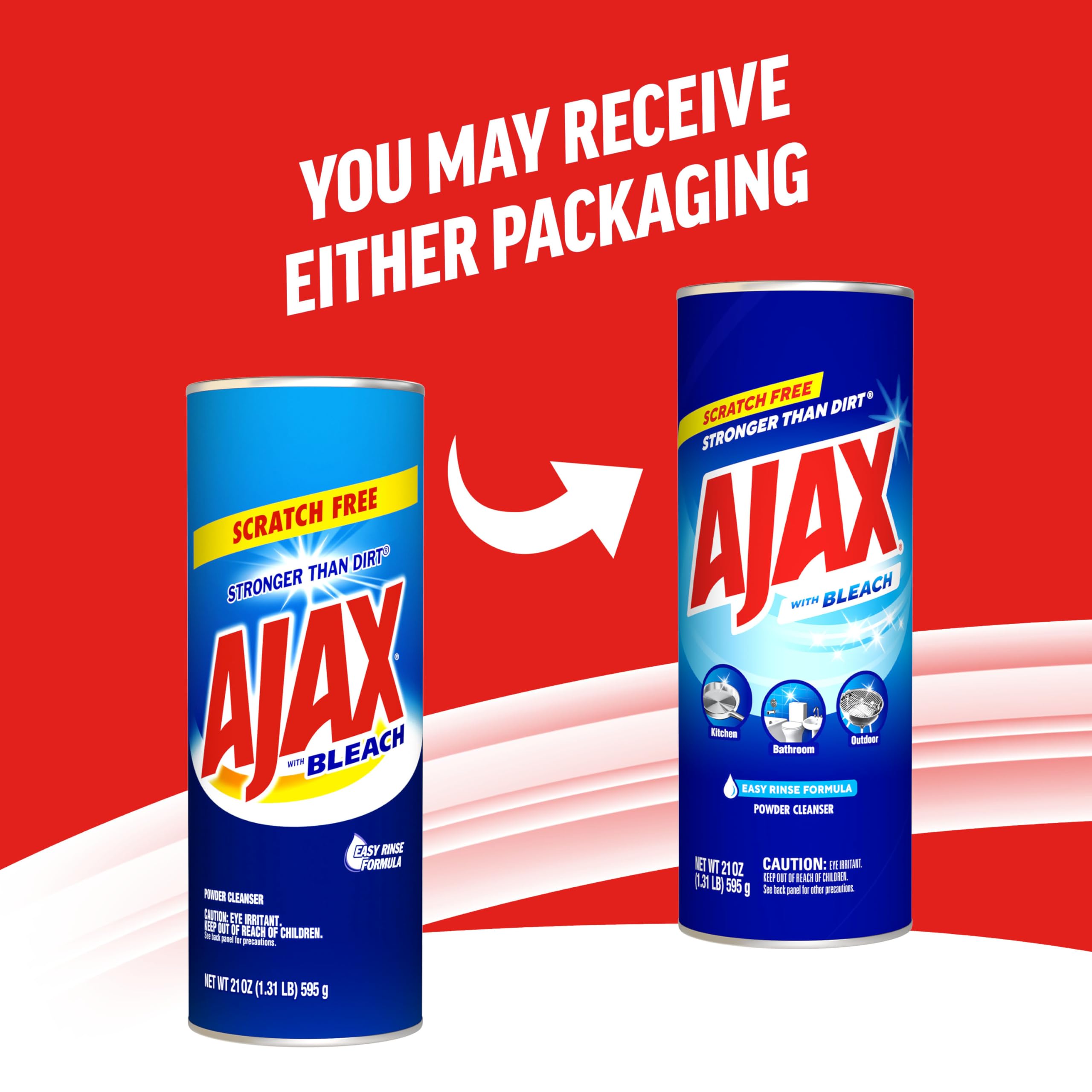 Ajax Powder Cleanser with Bleach - 21 ounce (Pack of 12)