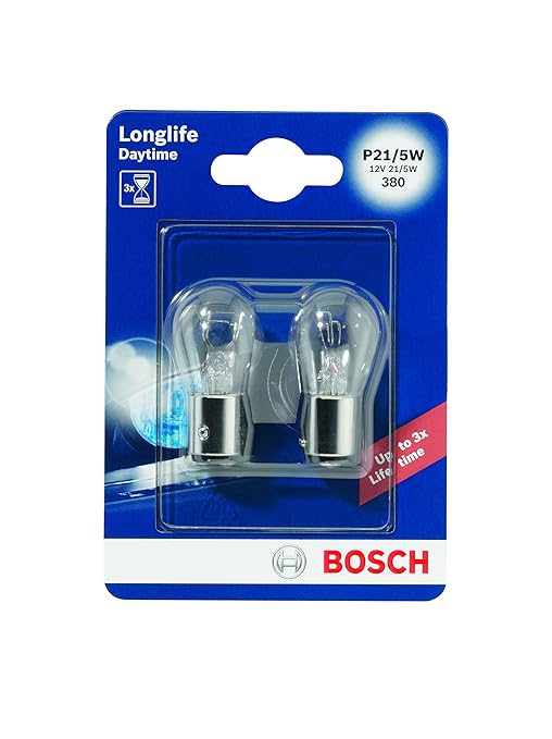 Bosch 1987301055 Autolampe P21/5W LONGLIFE - Stopp-/Blinklicht-/Schluss-/Kennzeichenlampe