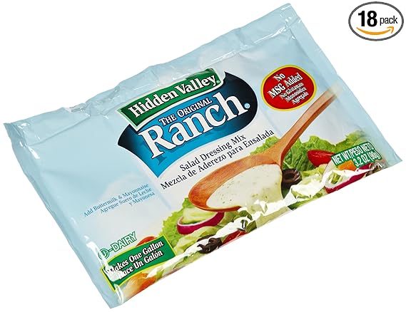 Amazon Com Hidden Valley Ranch Salad Dressing Mix No Msg Original 3 2 Ounce Packages Pack Of 4 Grocery Gourmet Food
