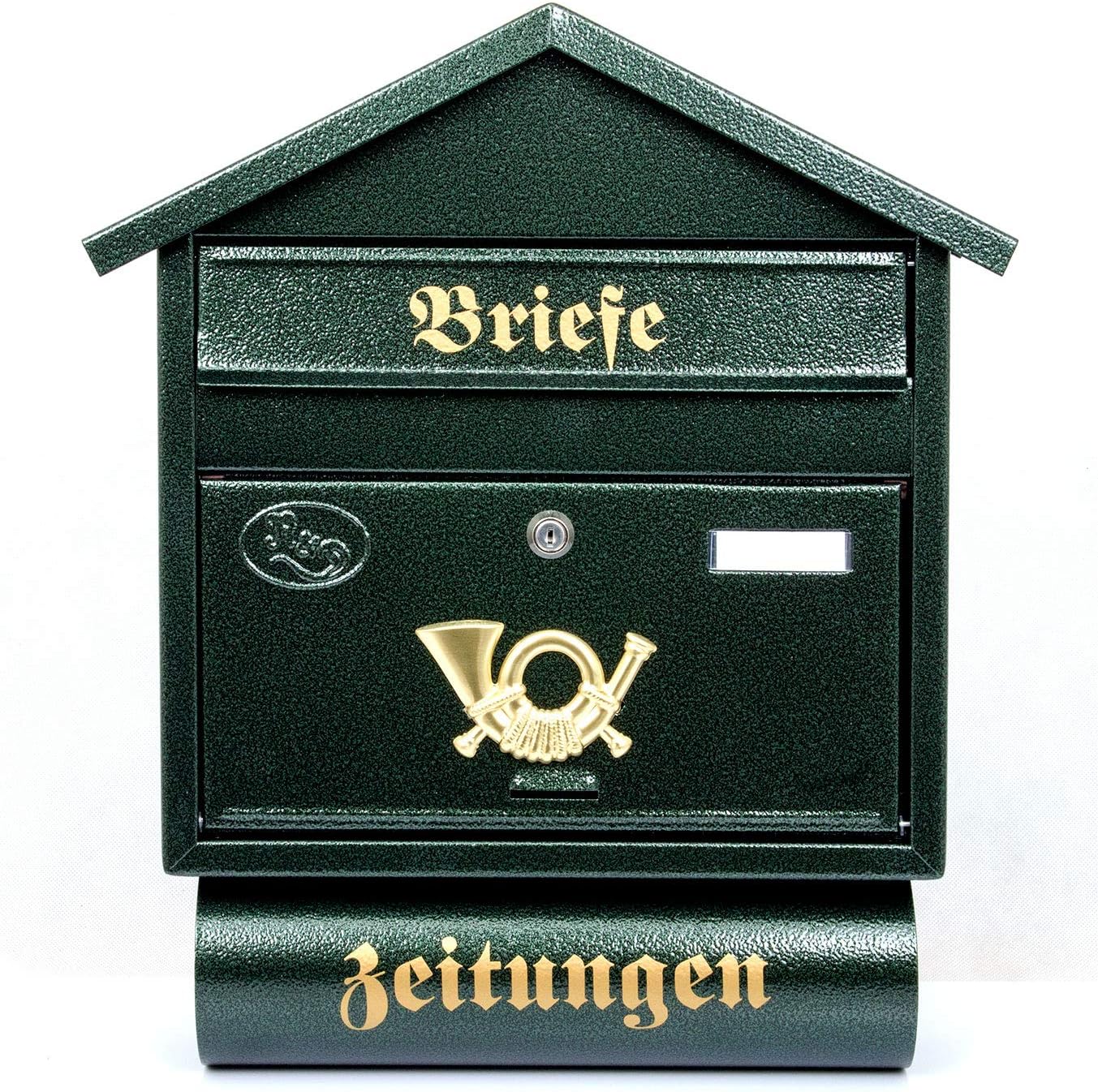 Pachurka & Dąże Großer Briefkästen XXL Zeitungsrolle Retro Design Antik Grün T3/T 0.8mm Stark