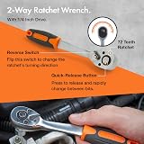 VonHaus 130-Piece Socket Set 1/4" Drive Ratchet Kit with Case view 3