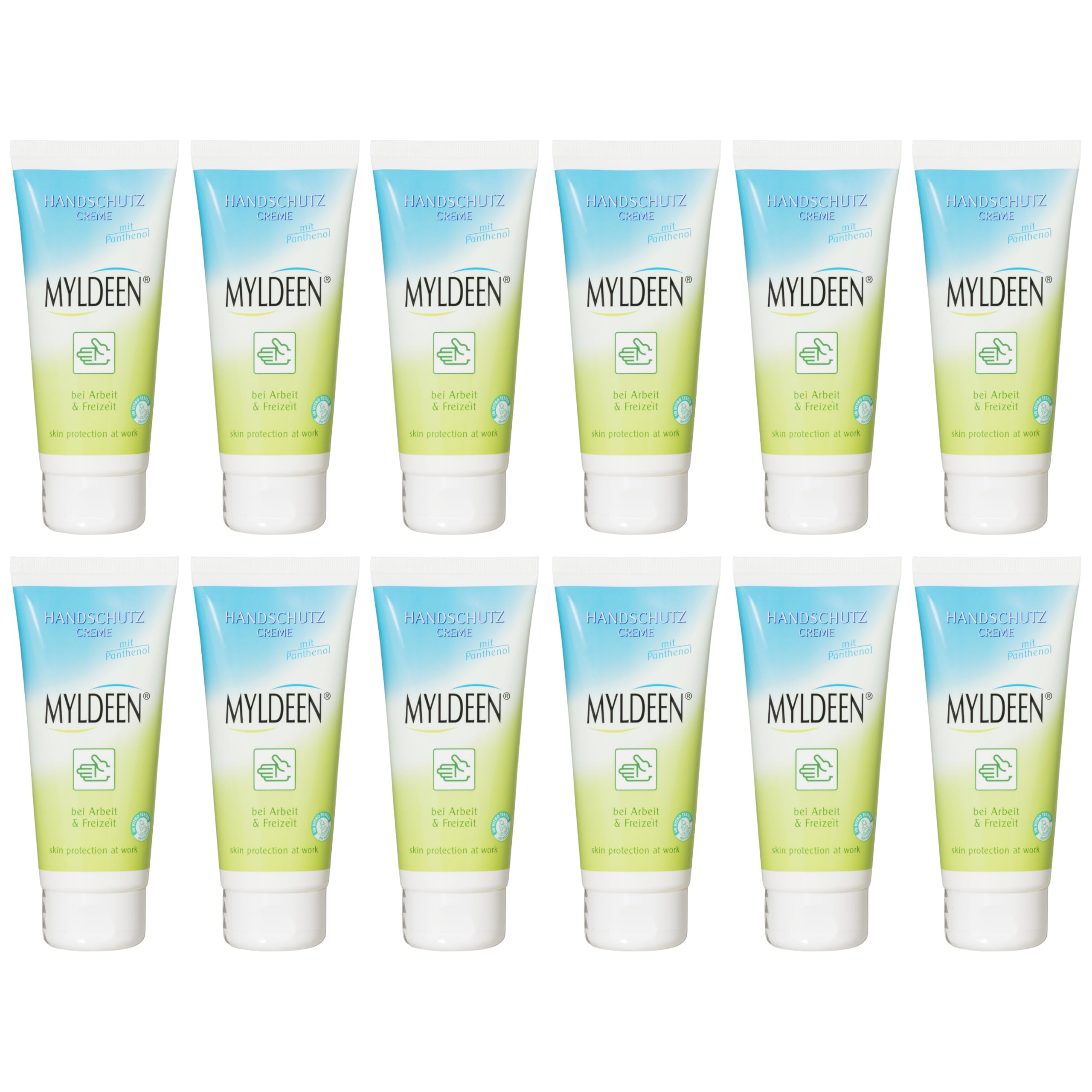 MYLDEEN Skin Protection Cream | Hand Cream | Tubes | Care at Work | Work Safety | Nourishes and Protects Dry and Cracked Hands Non-Greasy (Pack of 12)