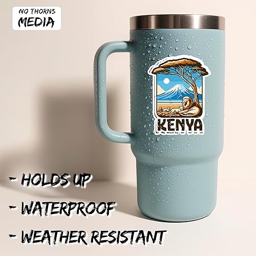 Kenya Travel Sticker - 4 Inch Waterproof Vinyl Decal For Laptop, Water Bottle & Car