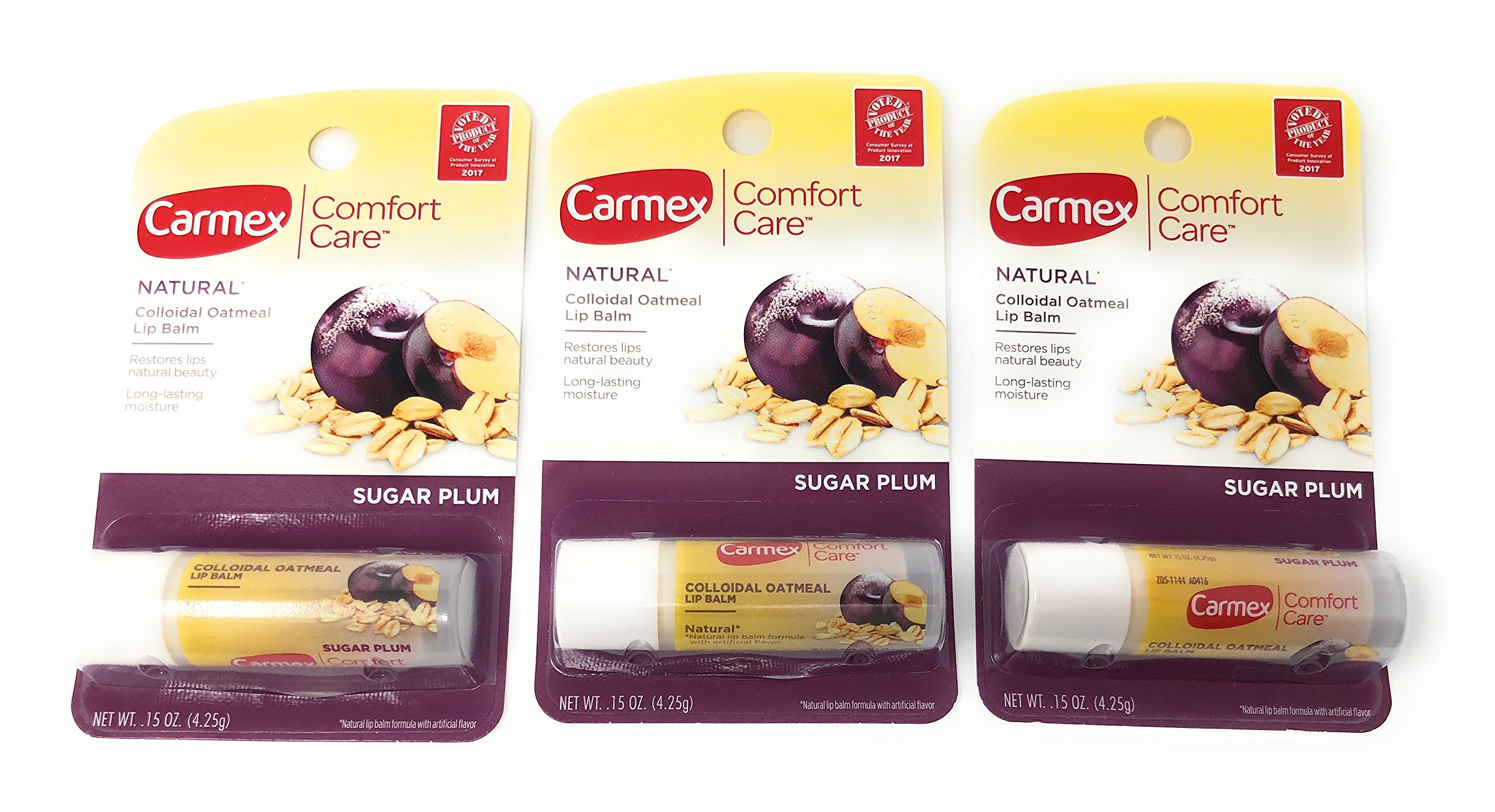 Carmex Comfort Care Colloidal Oatmeal Lip Balm, Mixed Berry