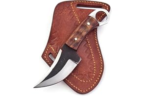 FH TRADERS Fixed Blade Hunting Forged Tracker Knife - 8 Inches Carbon Steel Razor Sharp Blade Full Tang Bushcraft Knives with Premium Leather Belt Sheath. Used For Hunting Outdoor Camping, Hiking, Skining Knife.