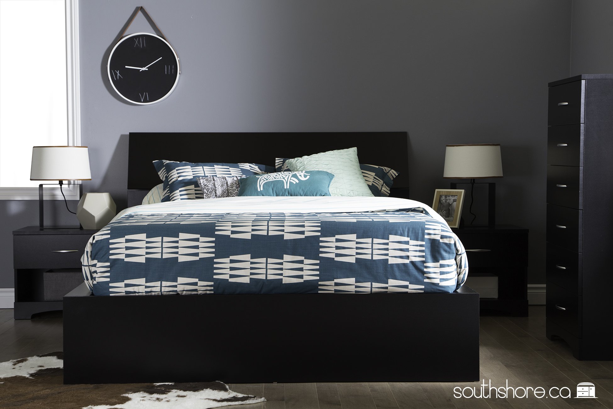 South Shore Step One Ottoman Storage Bed, Queen 60Inch, Pure Black Buy Online in UAE