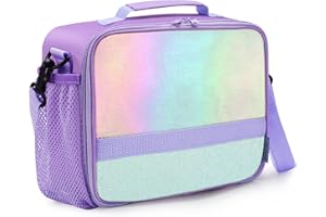 Cerbonny Kids Lunch Box, Crystal Purple, Insulated, Durable, Adjustable Shoulder Strap, Keeps Food Warm, Ideal for School and Travel