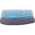Silicone Keyboard Skin Cover Compatible for 2023 Logitech Wave Keys Wireless Ergonomic Keyboard & Logitech Wave Keys MK670, Logitech Wave Keys Keyboard Protector (Ombre Blue)