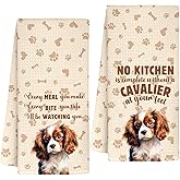 InnoBeta Cavalier King Charles Dog Gifts, Kitchen Towel 2 Pack, 16x24 in Microfiber Dish Tea Towel, Hand Towel Gifts for Housewarming, Birthday, Christmas