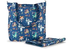JuJuBe | Be Light Zippered Tote Bag | Foldable Shoulder Bag with Organization Pockets for Diapers, Gym, Travel, Disney and Pi