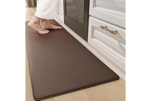 Color&Geometry Kitchen Rugs, Kitchen Runner Rug Kitchen Floor Mat, Cushioned Anti-Fatigue Kitchen Mat, Non Slip Waterproof Comfort Standing Padded, Memory Foam Kitchen mat, 17"x59", Brown