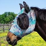 Harrison Howard Elasticity Horse Fly Mask UV Protection Pastel Mix view 6