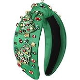 PHALIN Christmas Holiday Headband for Women Christmas Accessories Reindeer Snowflake Candy Cane Knotted Headband (Xmas Tree)