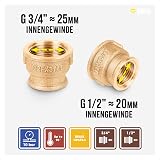 HYDROBIL Brass Reducing Muff 3/4" BSP Female x 1/2" BSP Female 10 Bar 95°C view 3