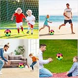 APOMOONS Inflatable Rainbow Soccer Ball 9 Inch PVC Neon Football with Hand Pump view 7