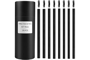 MyLifeUNIT Vine Charcoal Sticks, Willow Sketch Charcoal Pencils for Drawing, Pack of 25 (7-9 MM Dia)