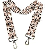Purse Strap Adjustable Replacement Crossbody Bag Strap Retro Jacquard Embroidery Shoulder Straps for Canvas Bag