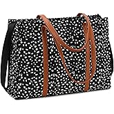 Laptop Tote Bag for Women Work 15.6 inch Canvas Shoulder Bags Computer Messenger Purse Teacher Handbag Office Briefcase