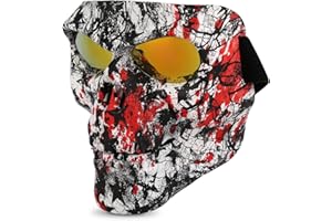 Flantor Spooky Skull Face Mask for Airsoft Paintball Motor Racing Polarized Lens