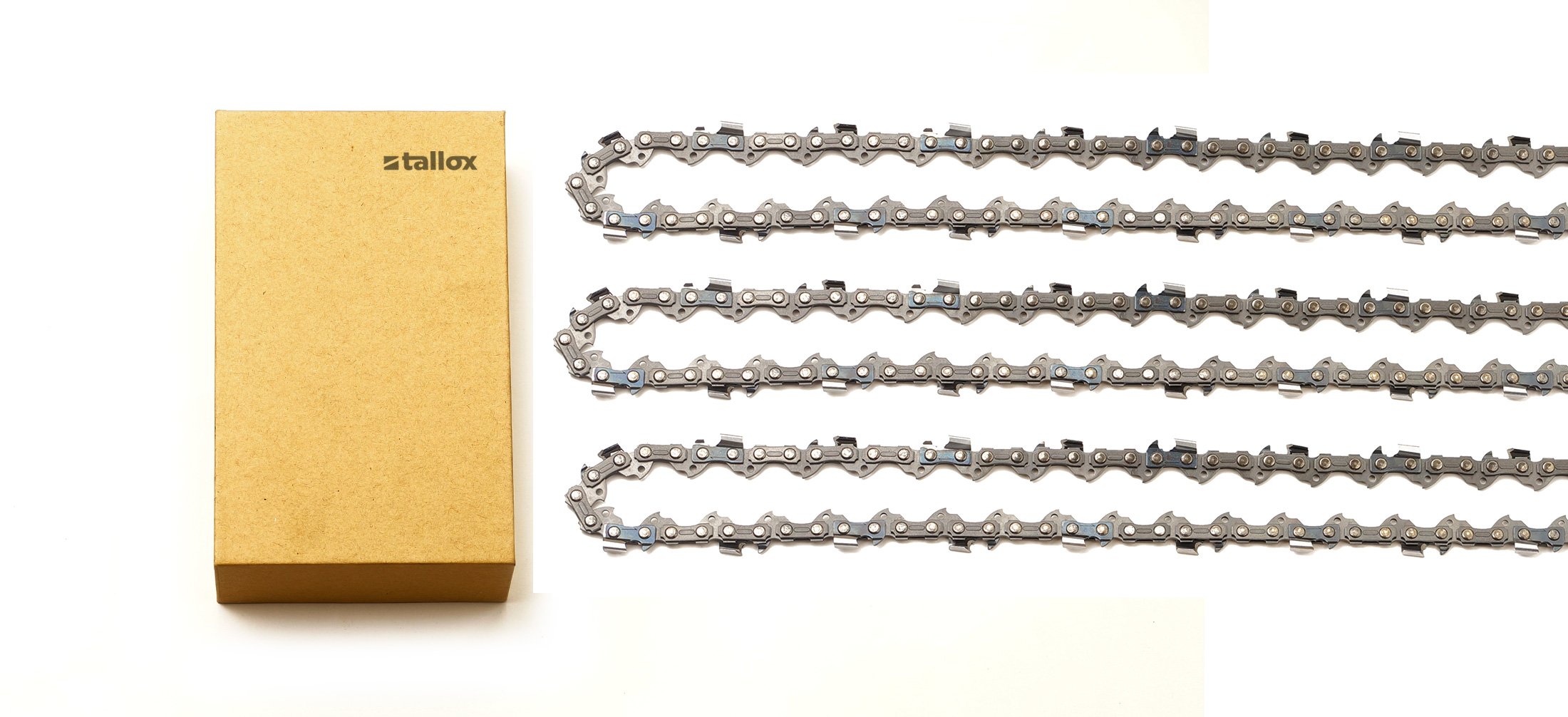3 Tallox Saw Chains Low Kickback 3/8 Inch 1.1 mm 33 TG 25 cm Blade