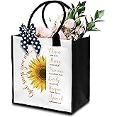 Dr.Baner Christian Tote Bag For Women, God Says You Are Tote, Bible Verse Canvas Tote Bag For Traveling Shopping, Sunflower Shoulder Bag With Ribbon, Religious Gifts For Women Friend Coworker -16