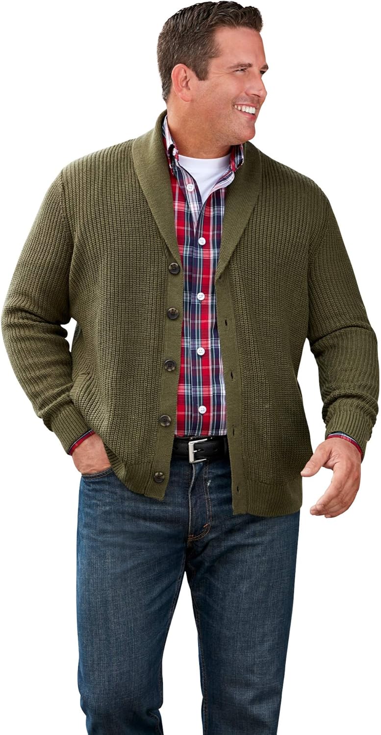mens big and tall shawl collar sweater