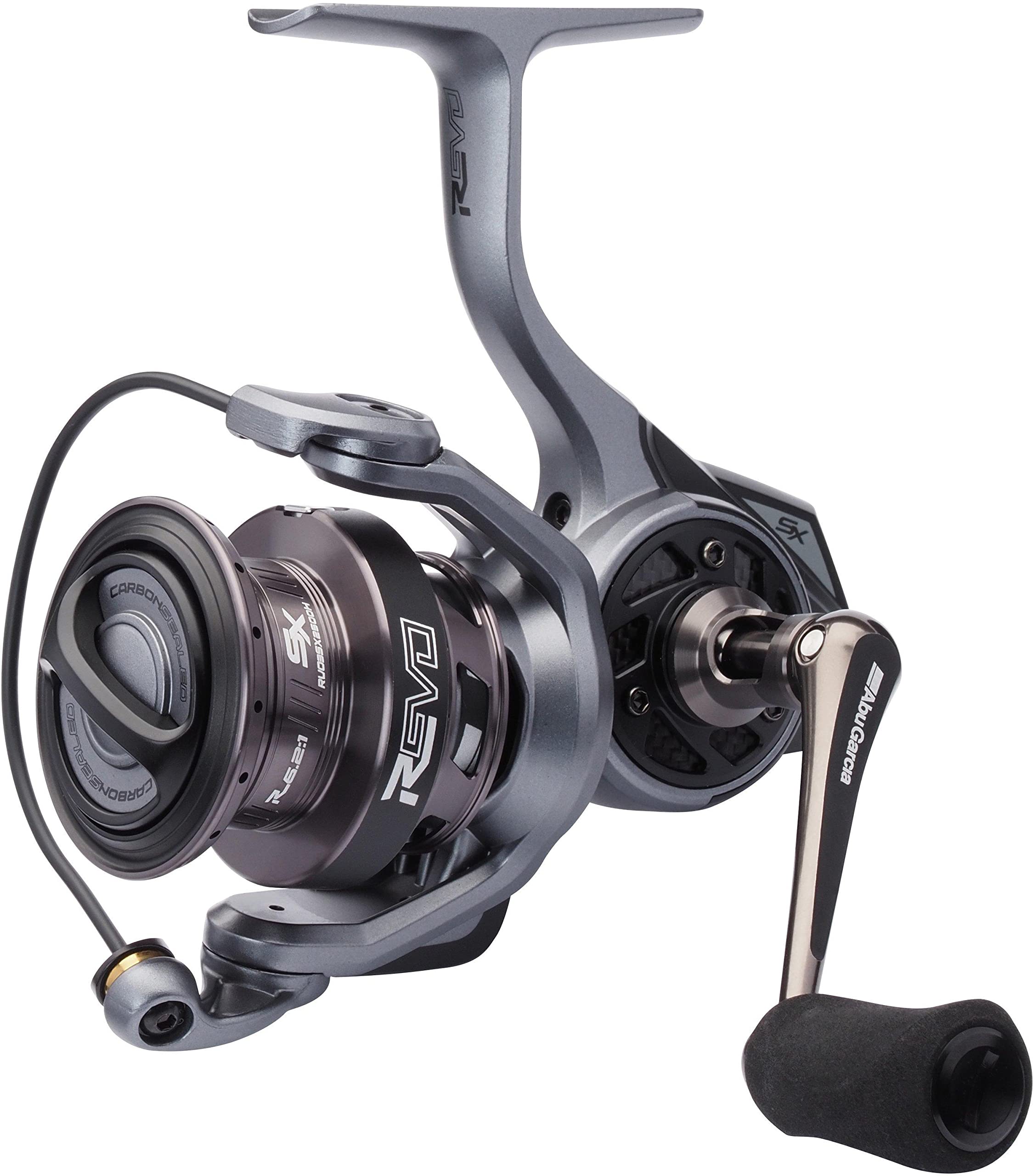 Abu Garcia Spinning Reel, Revo SX Spinning Reels, Predator Fishing, Fresh water Angler, Perch, Pike, Zander, Black/Grey, 6.2:1 Gear Ratio, Robust & Lightweight, 9+1 Bearing Count, 4000