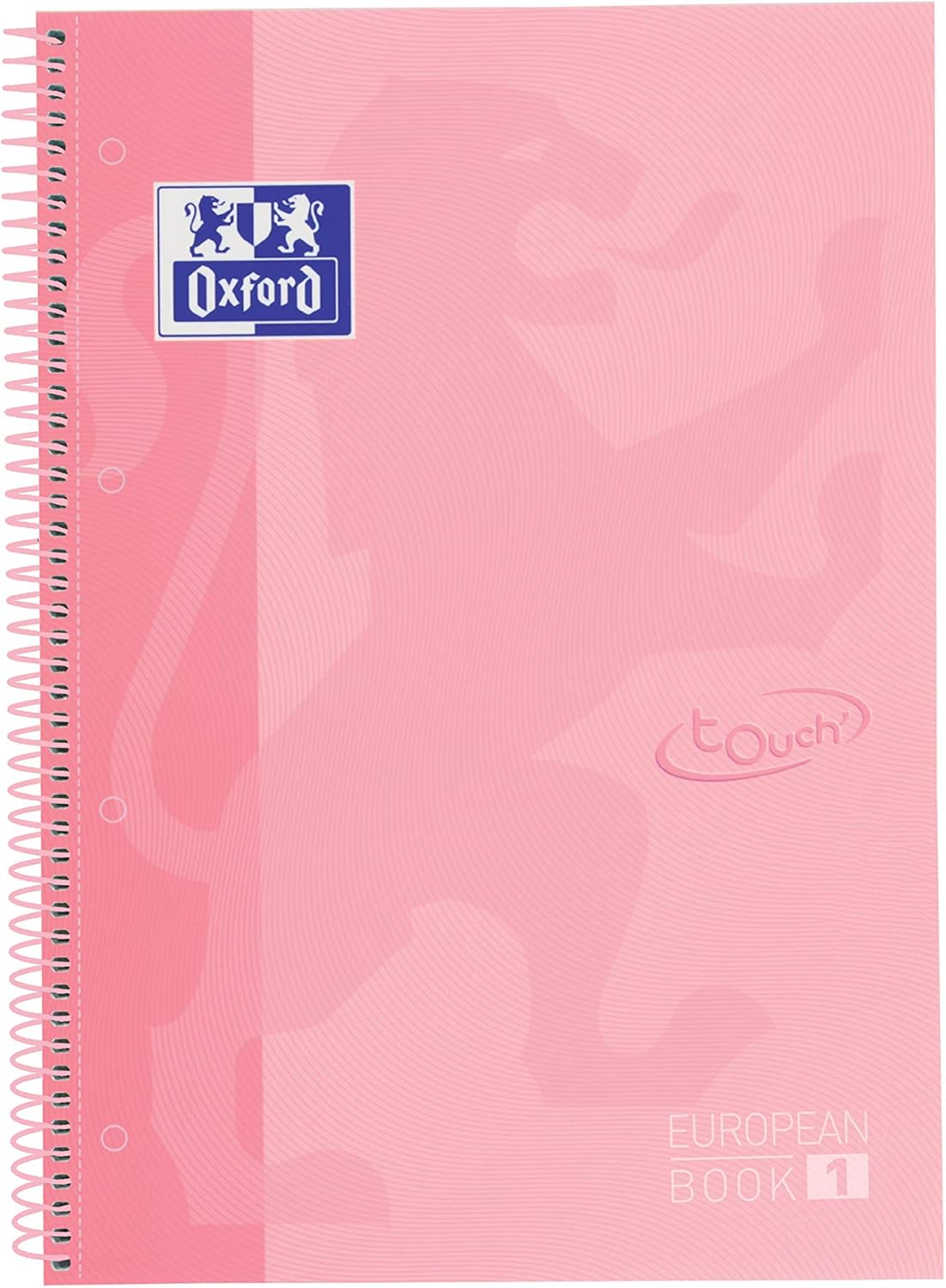 Oxford, A4+ Notebook, Microperforated, Extra Cover, 5 x 5 Grid, 80 Sheets, Europeanbook1 Touch Colour Flamingo Pastel