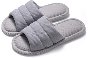 shevalues Summer House Slippers for Women Men Breathable Waffle Indoor Slippers Slip-on Open Toe Home Shoes
