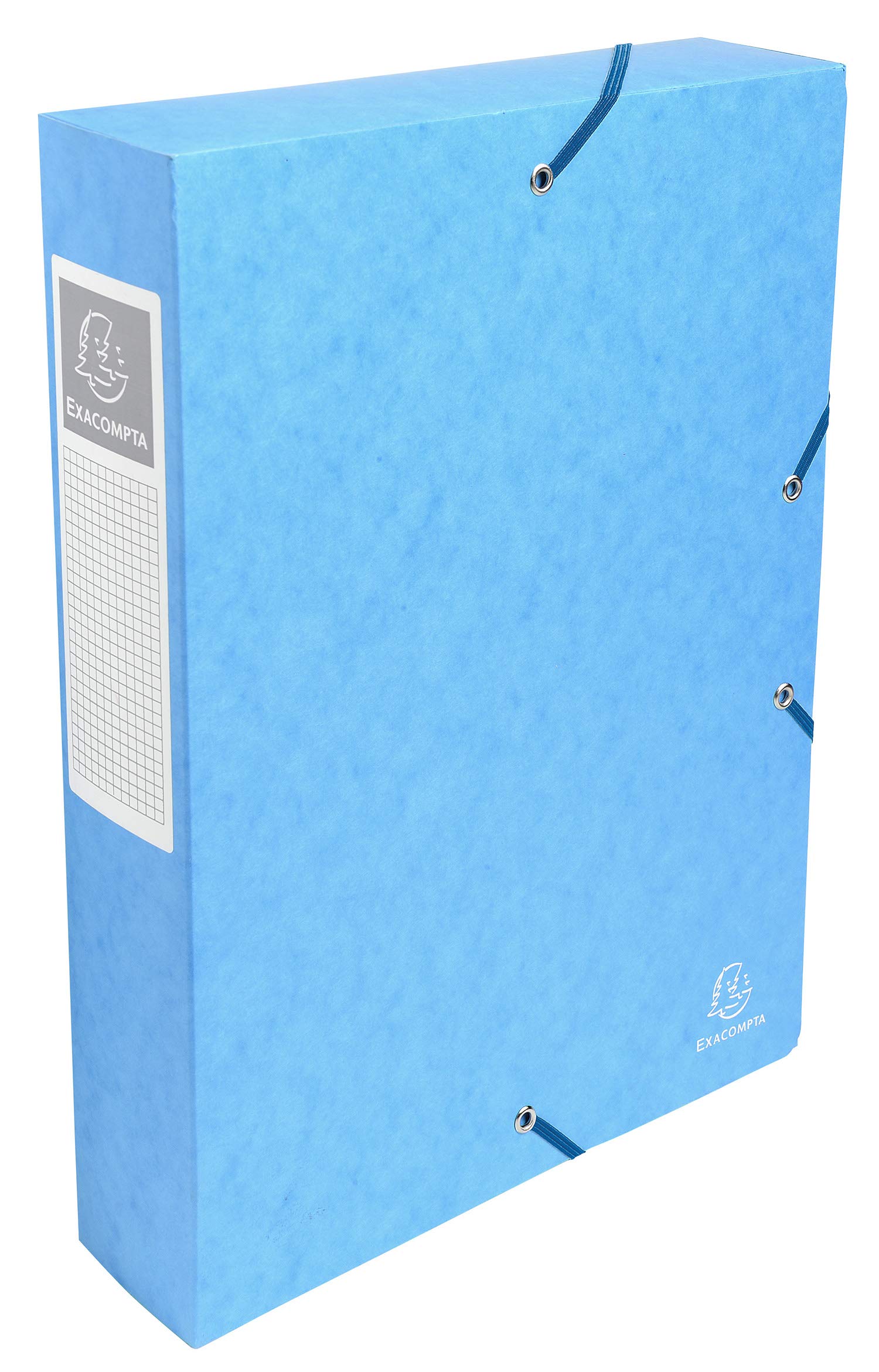 Exacompta - Ref 50606E - Pressboard Filing Box - 250 x 330mm in Size, Suitable for Holding A4 Documents, 6cm Spine, 600gsm Genuine Pressboard, Spine Label - Turquoise