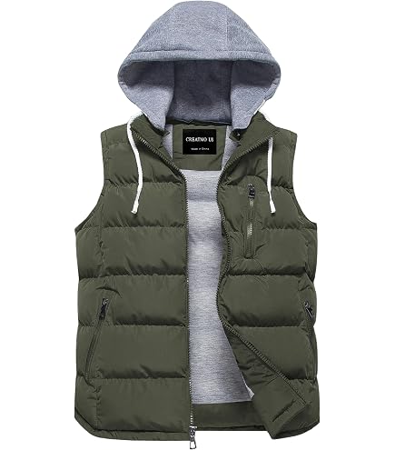 mens winter dress vest wantdo Men's Waterproof Warm Hooded Puffer Vest Jacket(Black S) Color:WONDERFUL BOUQUET BLUE it can match with SUB: maxi What The Heck To