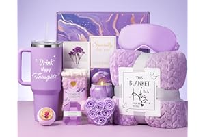 Aeenr Birthday Gifts for Women Self Care Gifts Get Well Soon Gifts, Happy Birthday Spa Gift Baskets w/Flannel Blanket 40 OZ Tumbler Care Package for Mom Wife Sister Best Friend Her Daughter