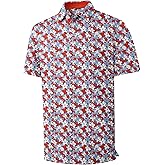 ZITY Mens Golf Shirts Short Sleeve Print Patterns Performance Moisture Wicking Polo Shirt